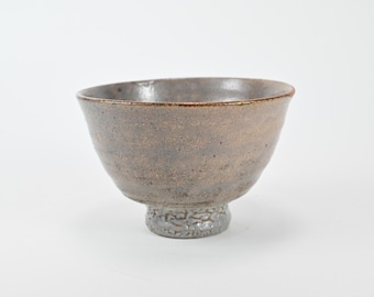 Vintage japansk keramik Hagi ware Chawan ceremoni teskål med Kintsugi reparerad