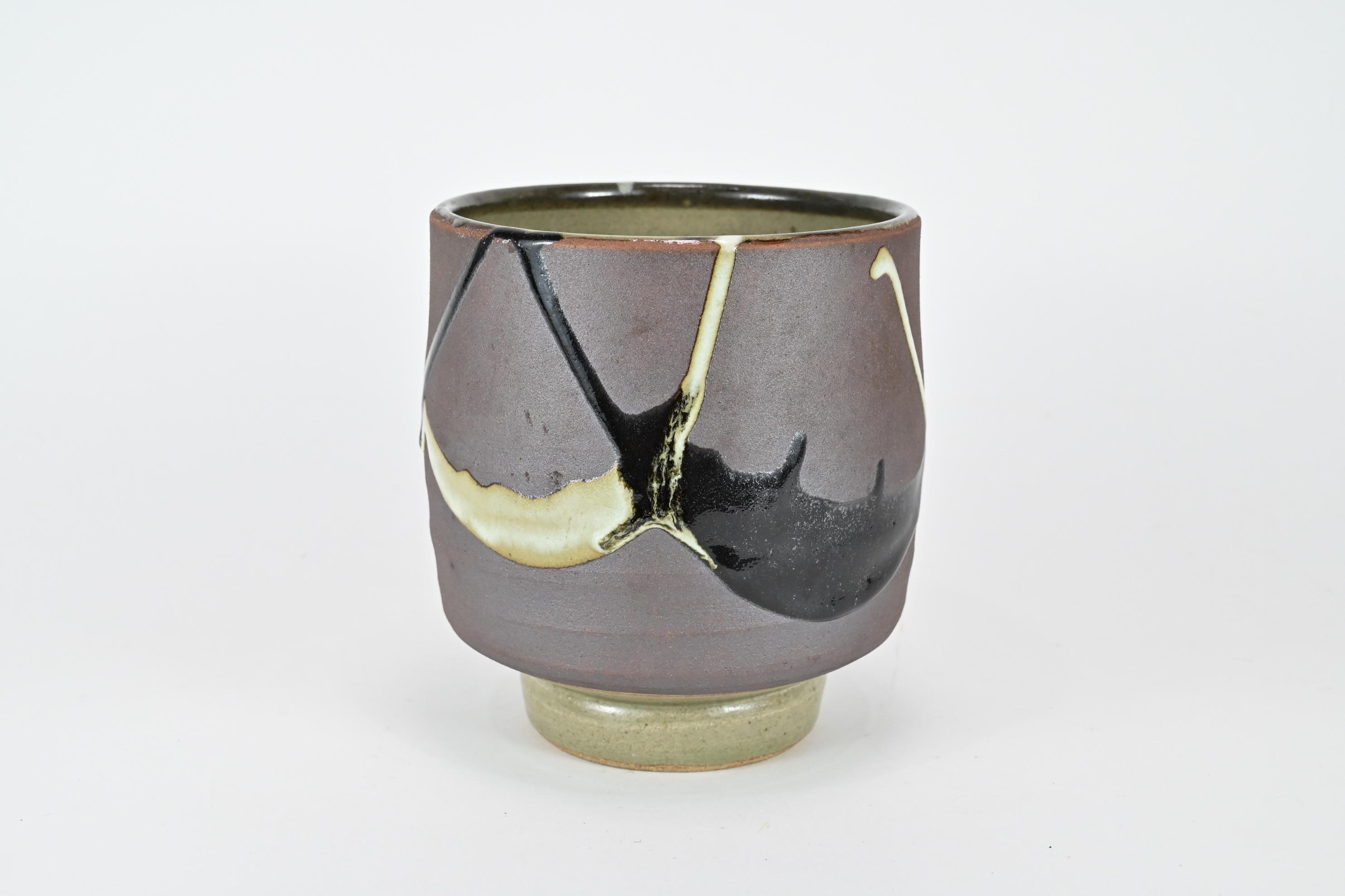 濱田庄司のスタイルを踏襲したヴィンテージの益子焼花瓶 - Etsy 日本