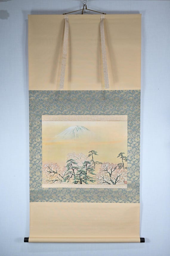 横山大観「富士山」版画：絹本掛軸 - Etsy 日本