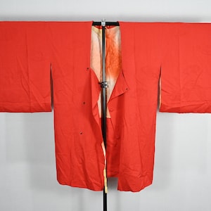Vintage Japanese Red Haori Kimono Jacket