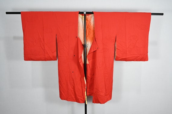 Vintage Japanese Red Haori Kimono Jacket - image 1