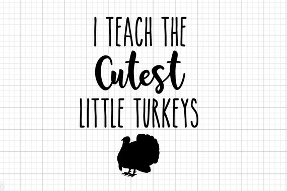 Thanksgiving Teacher Cute Turkey SVG PNG Digital | Etsy