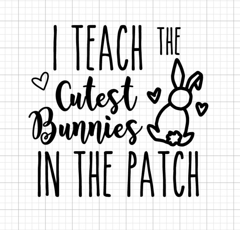 Spring Cute Teacher Easter Bunny SVG PNG Digital - Etsy