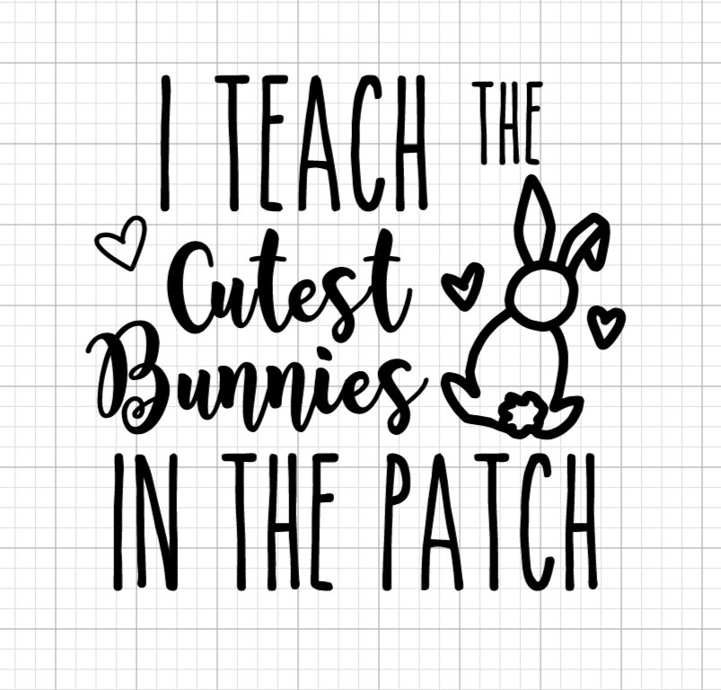 Download Spring Cute Teacher Easter Bunny SVG PNG Digital | Etsy