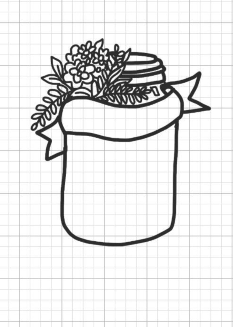 Download Mason Jar Ribbon Floral Jam SVG PNG Digital Download | Etsy