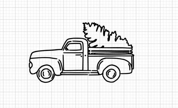 Christmas Tree Truck SVG PNG Digital Download File | Etsy