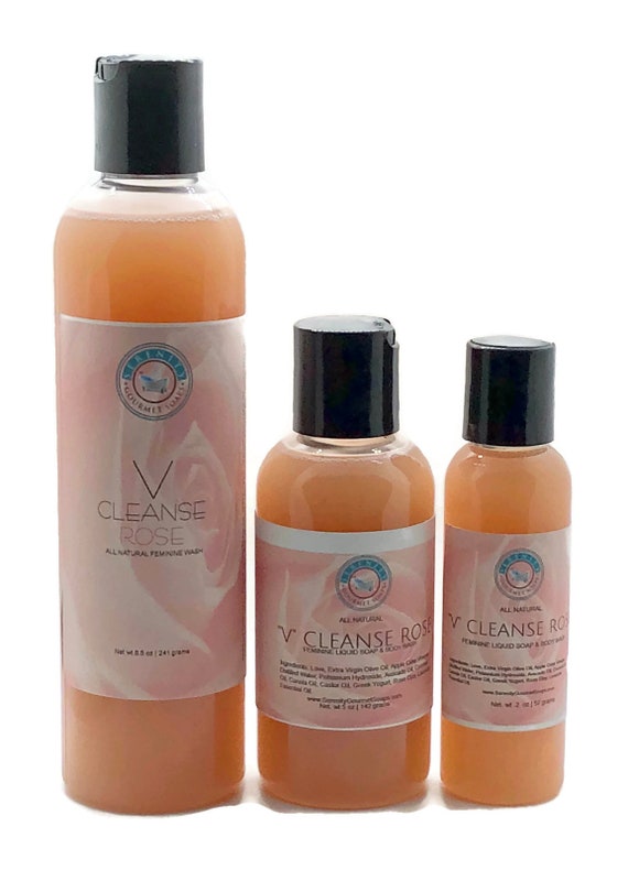 V Cleanse Rose all natural feminine liquid soap and body wash Etsy