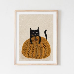 Catsama's Pumpkin Cat Art Print