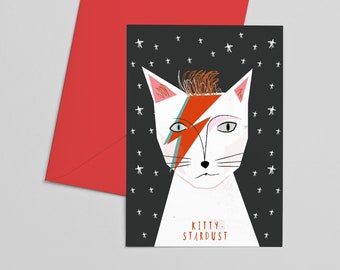 Carte Musicien chat Kitty Stardust