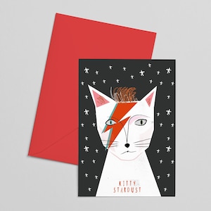 Carte Musicien chat Kitty Stardust
