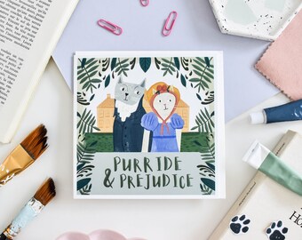 Purride and Prejudice Cat Card