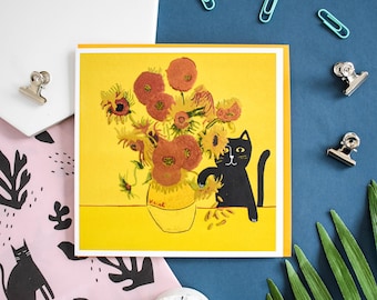 Vincat's Sunflowers Cat Artist Card