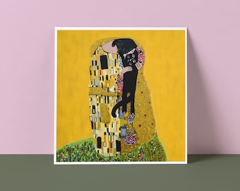 Carte d'artiste Le baiser du chat