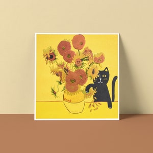 Vincat's Sunflowers Cat Artist Card