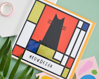 Meowdrian Cat Artist Card