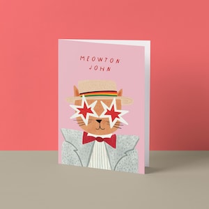 Meowton John Cat Musician Card