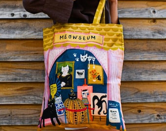 Meowseum Cat Tote Bag