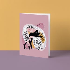 Catisse Kat Knuffel Kat Kunstenaarskaart | Kattenillustratie | Blanco kaart