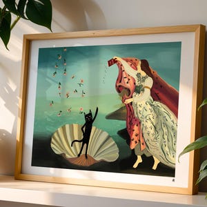 The Birth of Venus the Cat Art Print