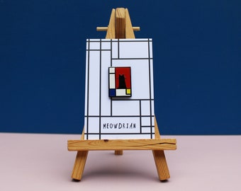 Meowdrian Cat Artist Pin