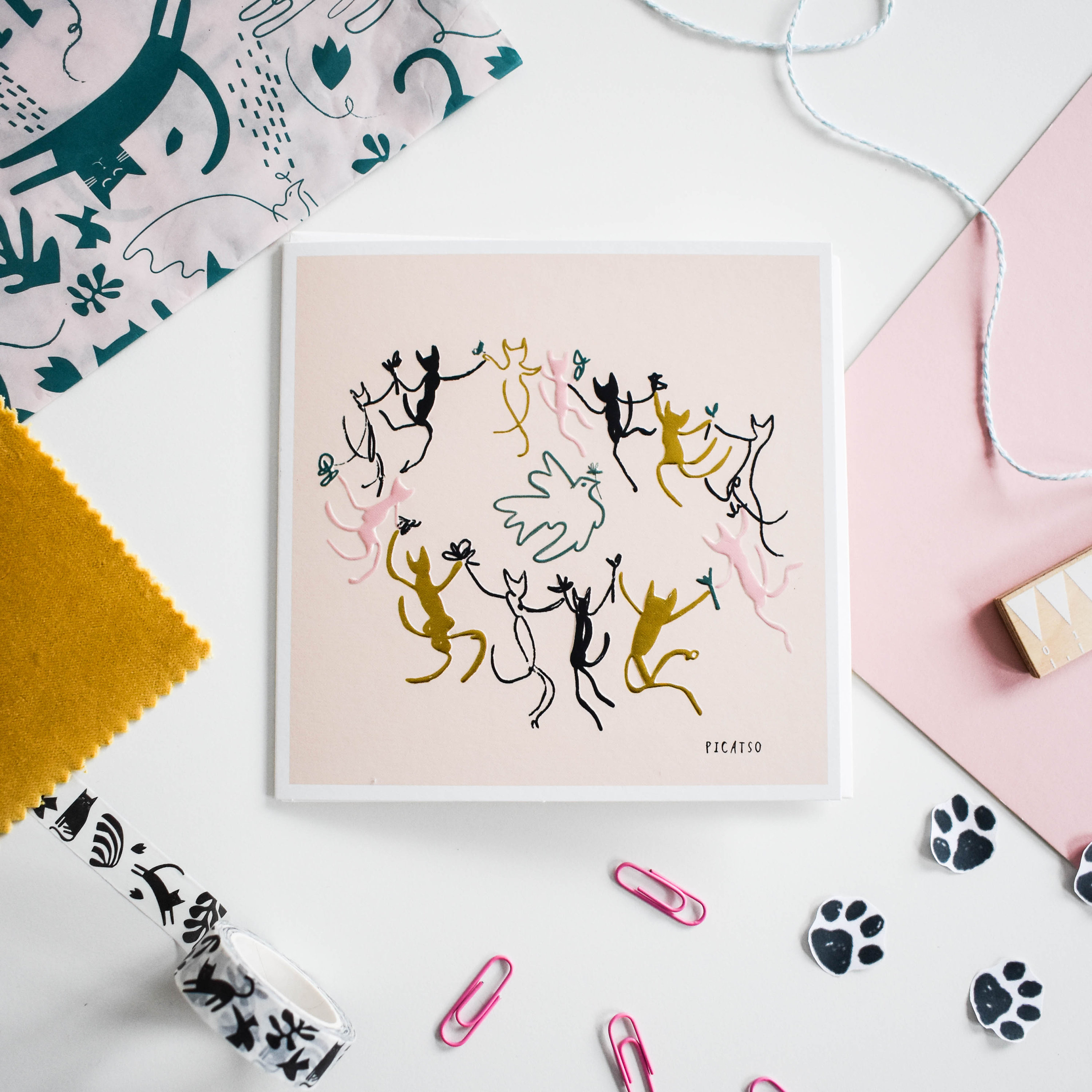 Picatso Cat Dance Card