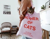 Mother of Cats Tote Bag - Pink