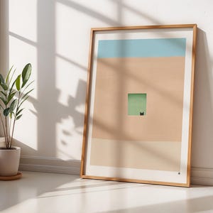 Wall with Green Door and Cat Print - Georgia O&#39;Kitty