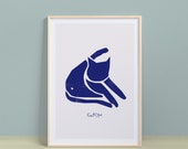 Catisse 'Blue Cat' Art Print