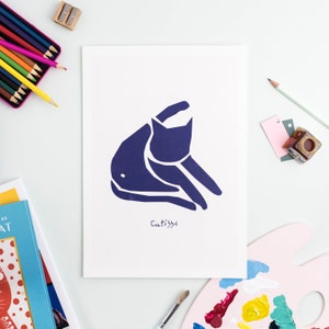 Catisse 'Blue Cat' Art Print