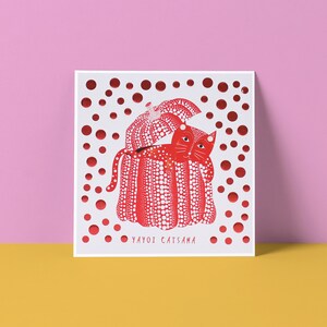 Tarjeta de artista del gato Yayoi Catsama