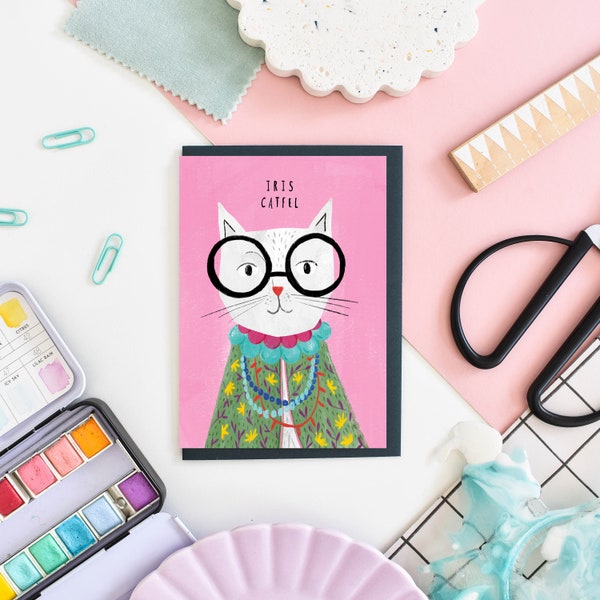 Iris Catfel Fashion Cature Cat Card