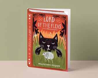 Lord of the Fleas Cat Card | Book Inspired Greeting | Cat Illustration | Blank Card