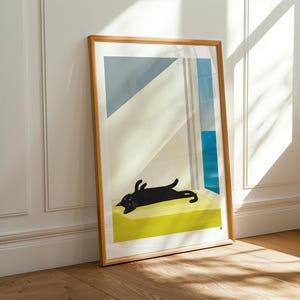 Cat bathing by the sea art print