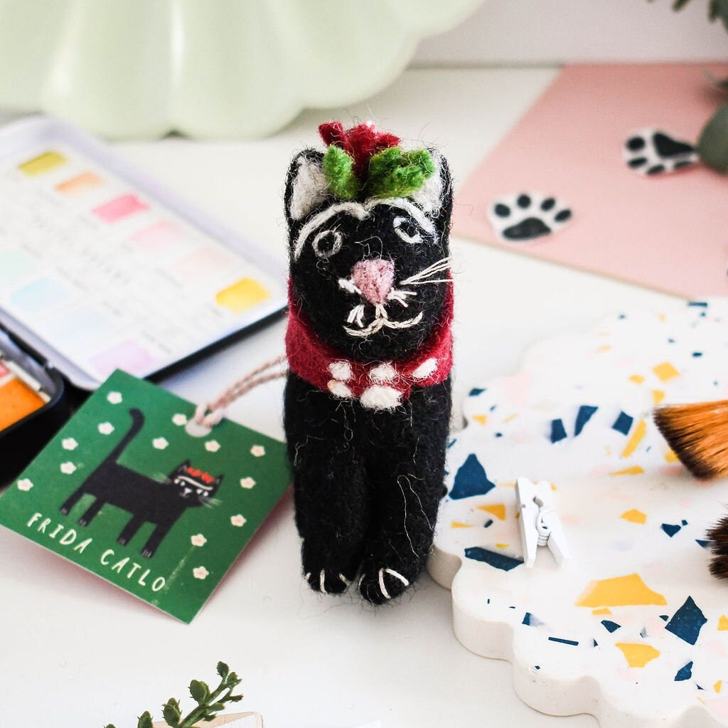 Handmade Felt Colin the Cat Hanging Decoration Handmade Felt Colin the Cat Hanging Decoration