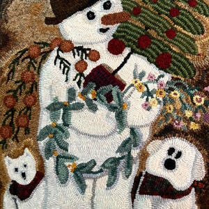 Snowman Rug Hooking Pattern: Christmas Decor (23x30) PATTERN ONLY.