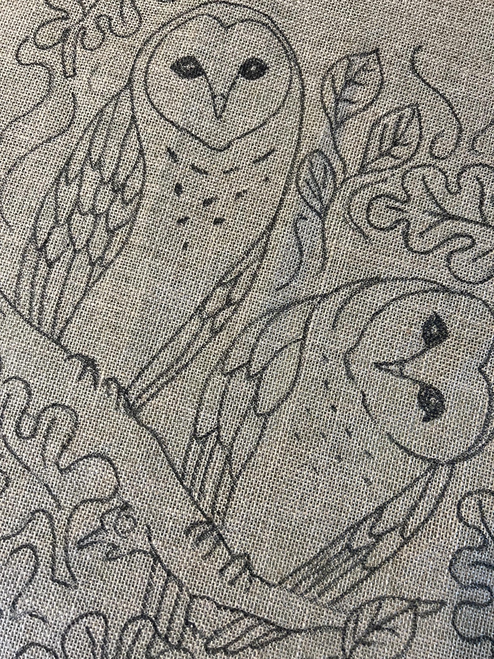 Barn Owl Rug Hooking Pattern: Hand Drawn Linen, 21x23 Inches - Etsy