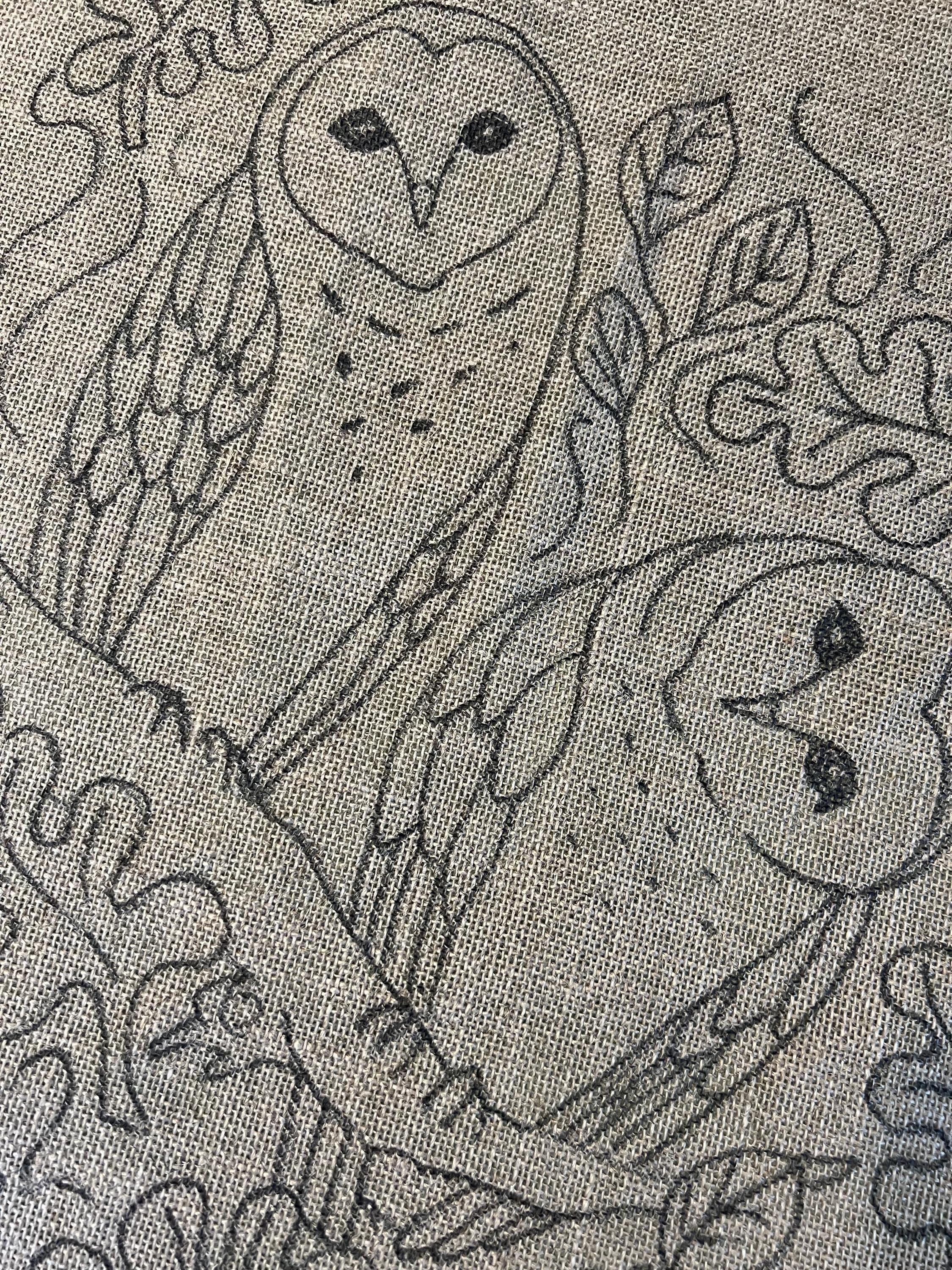 Barn Owl Rug Hooking Pattern: Hand Drawn Linen, 21x23 Inches - Etsy