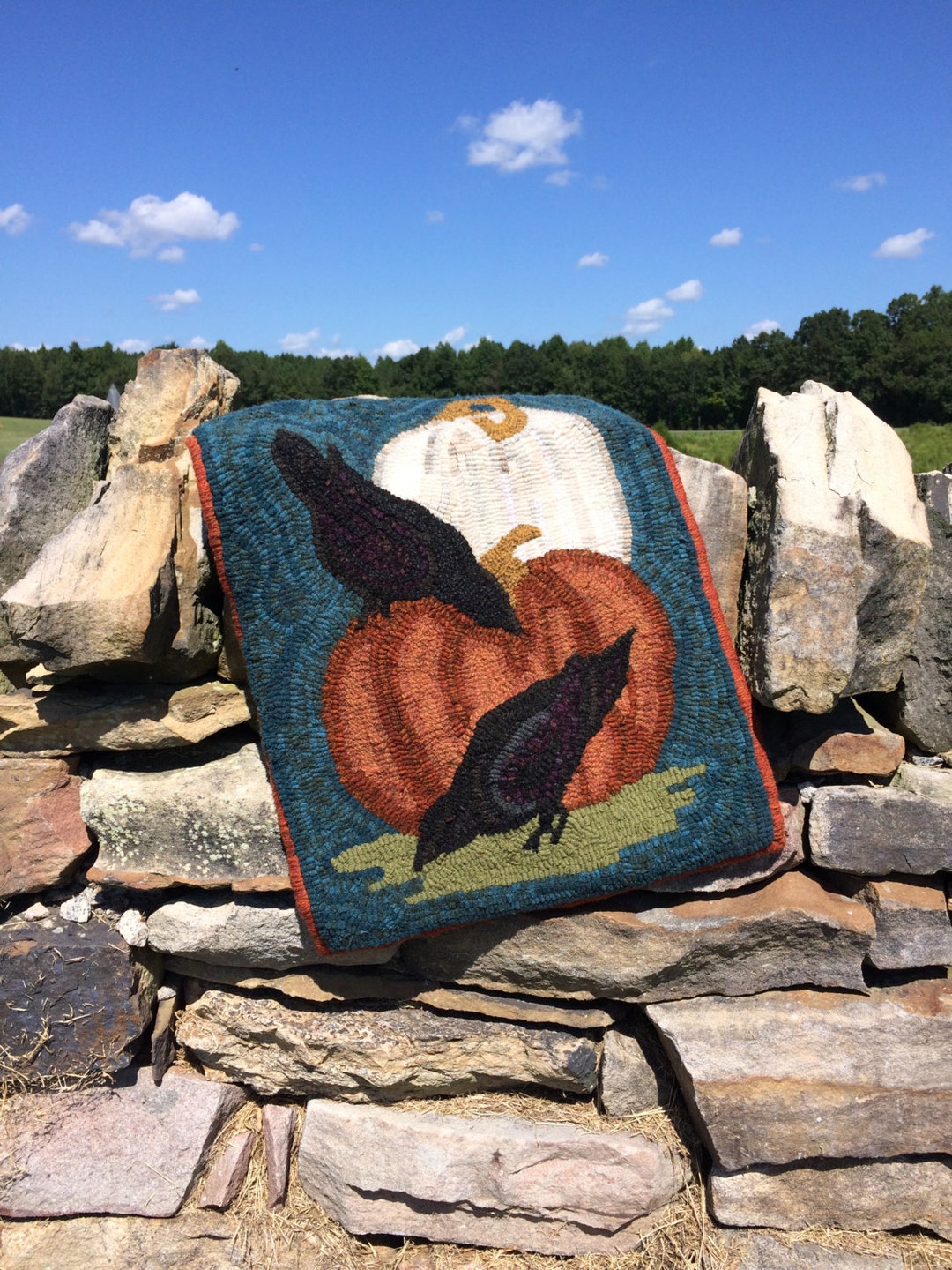 Primitive Crows and Pumpkins Rug Hooking Pattern: Fall Decor - Etsy