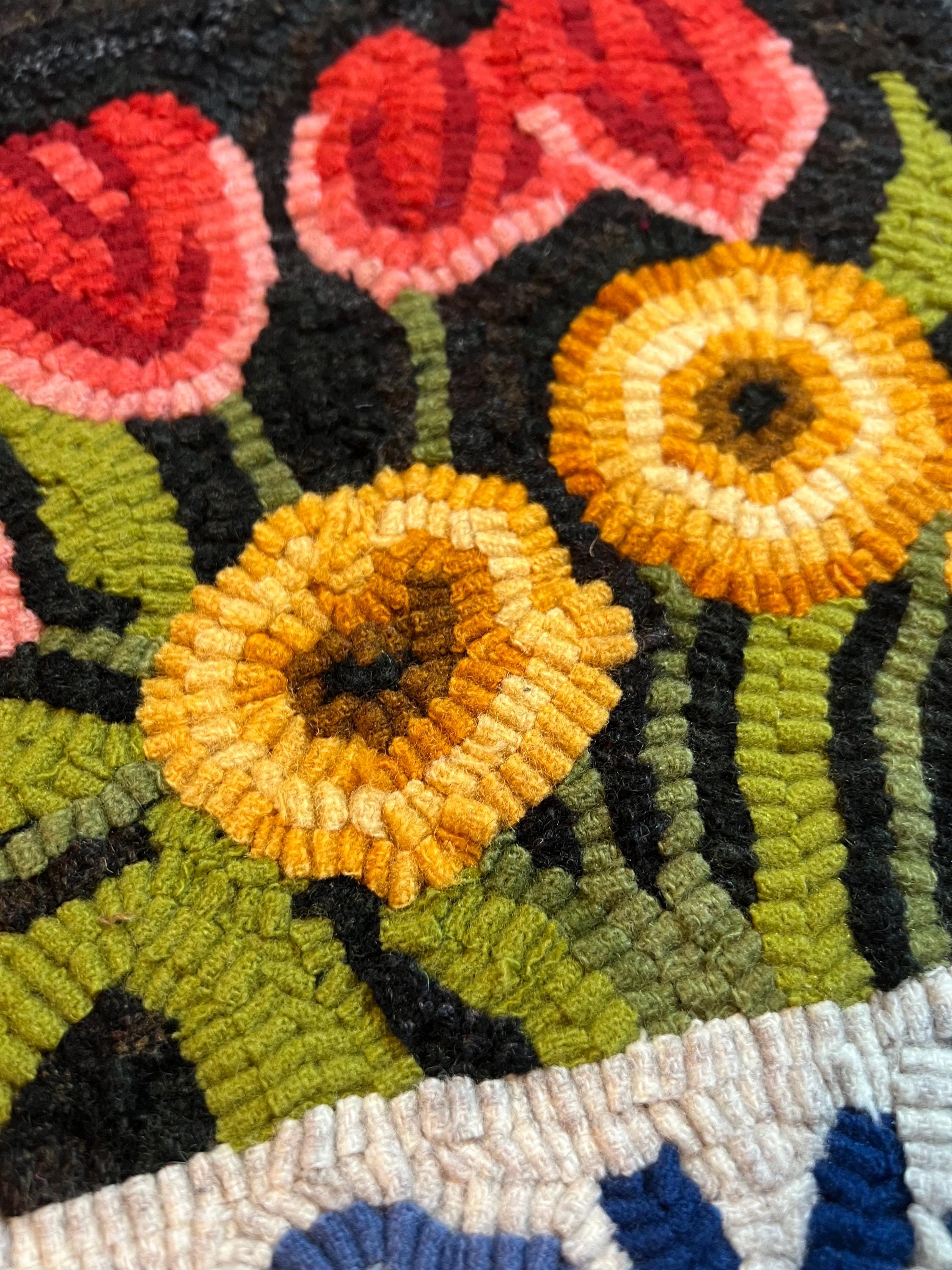 Spring Rug Painted Spring Flowers Original Design Rug Hooking Home Decor - Etsy
