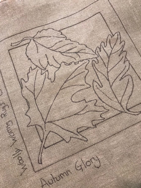 Autumn Leaves Linen Pattern (16x16)