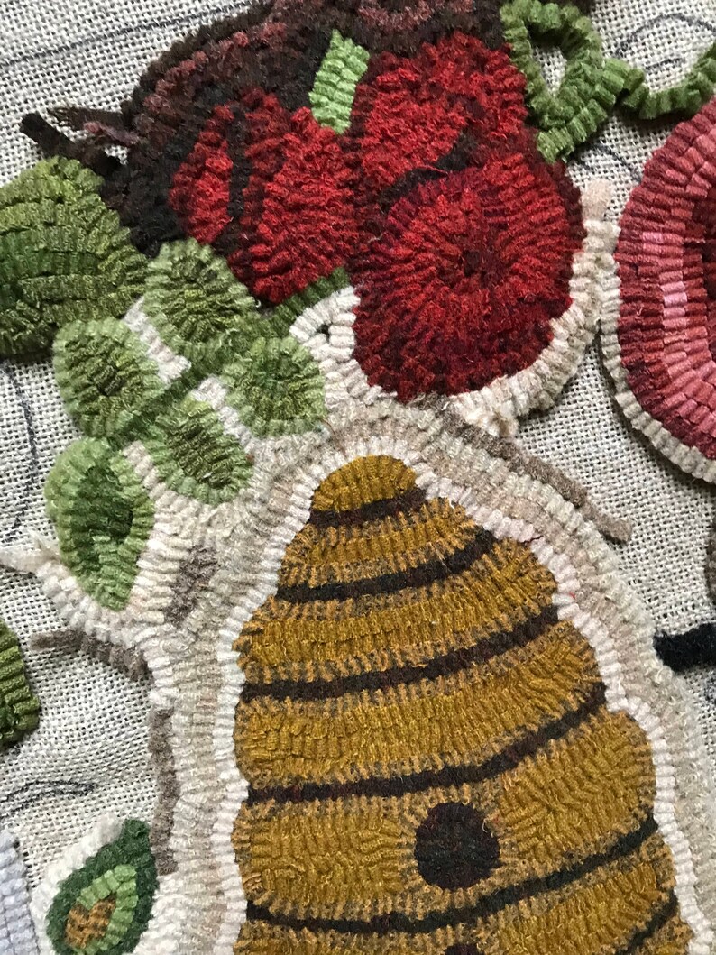 Bee Beehive Telling the Bees Rug Hooking Floral Etsy