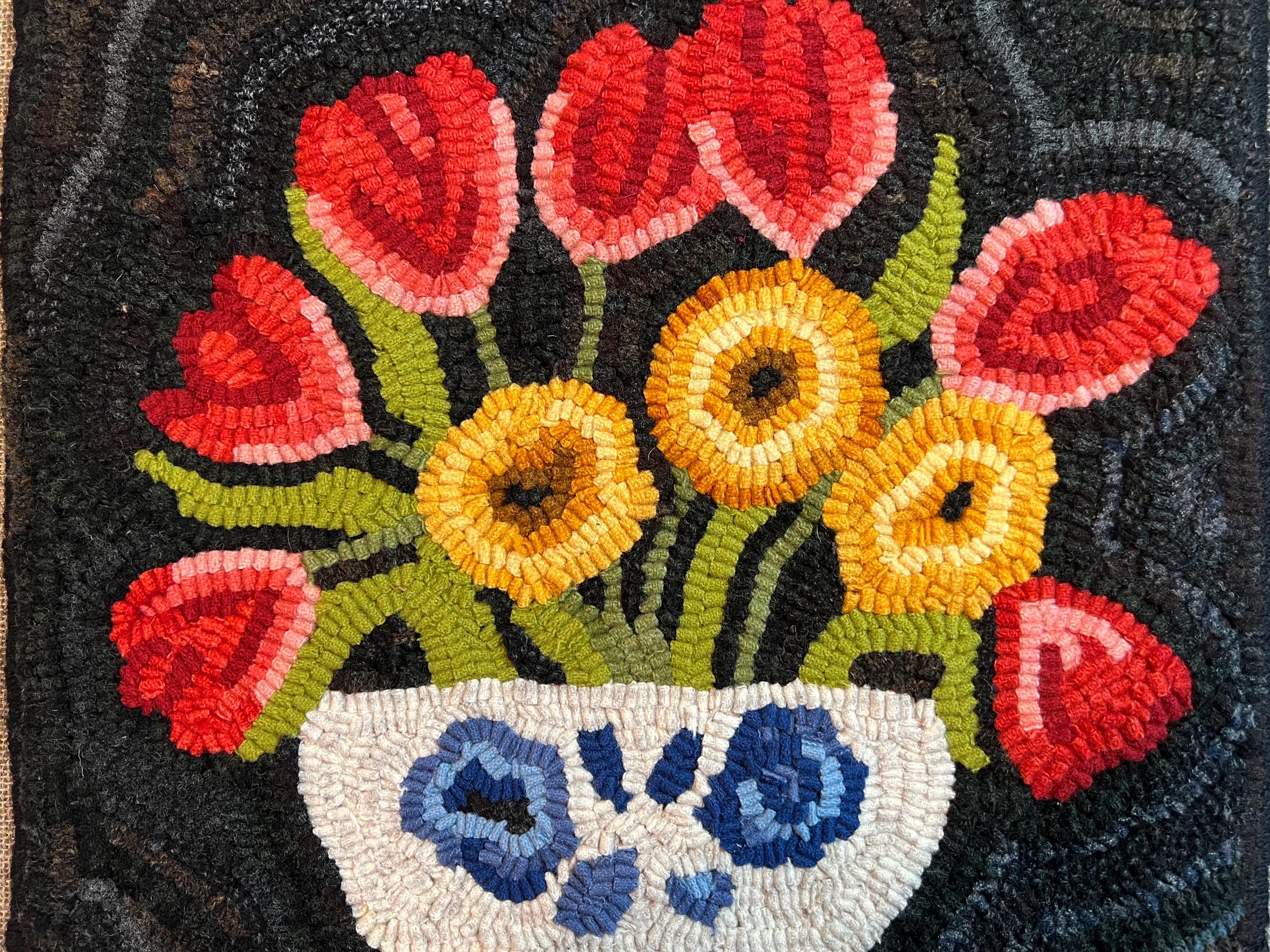 Spring Rug Painted Spring Flowers Original Design Rug Hooking Home Decor - Etsy