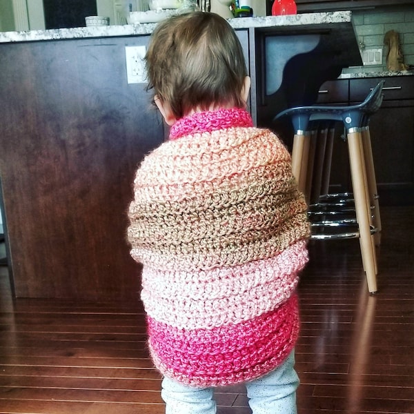 PATTERN for Cozy Blanket Wrap | Women's Sweater | Toddler Cocoon Wrap | Child Size Vest | Beginner Crochet Pattern | Learn To Crochet | Easy