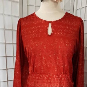 Chelsea Girl tunic/mini dress in rust orange. Size 16.