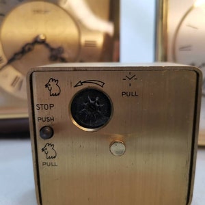 Wonderful set of three vintage brass clocks. All working order. Tempus Fugit, London Clock co., Swiza. image 4
