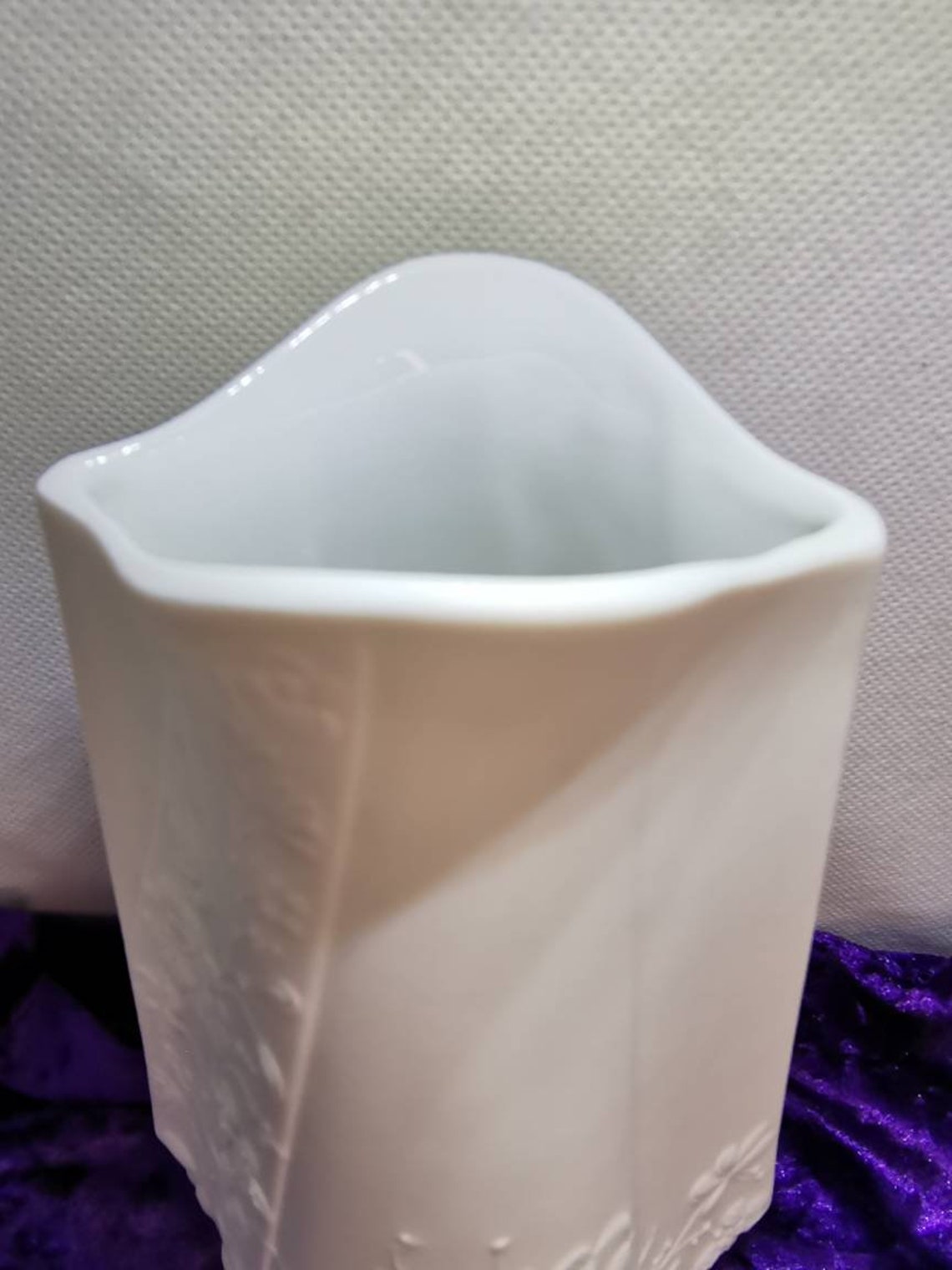 Kaiser Matte White Bisque Porcelain Vase. Unusual Conical - Etsy