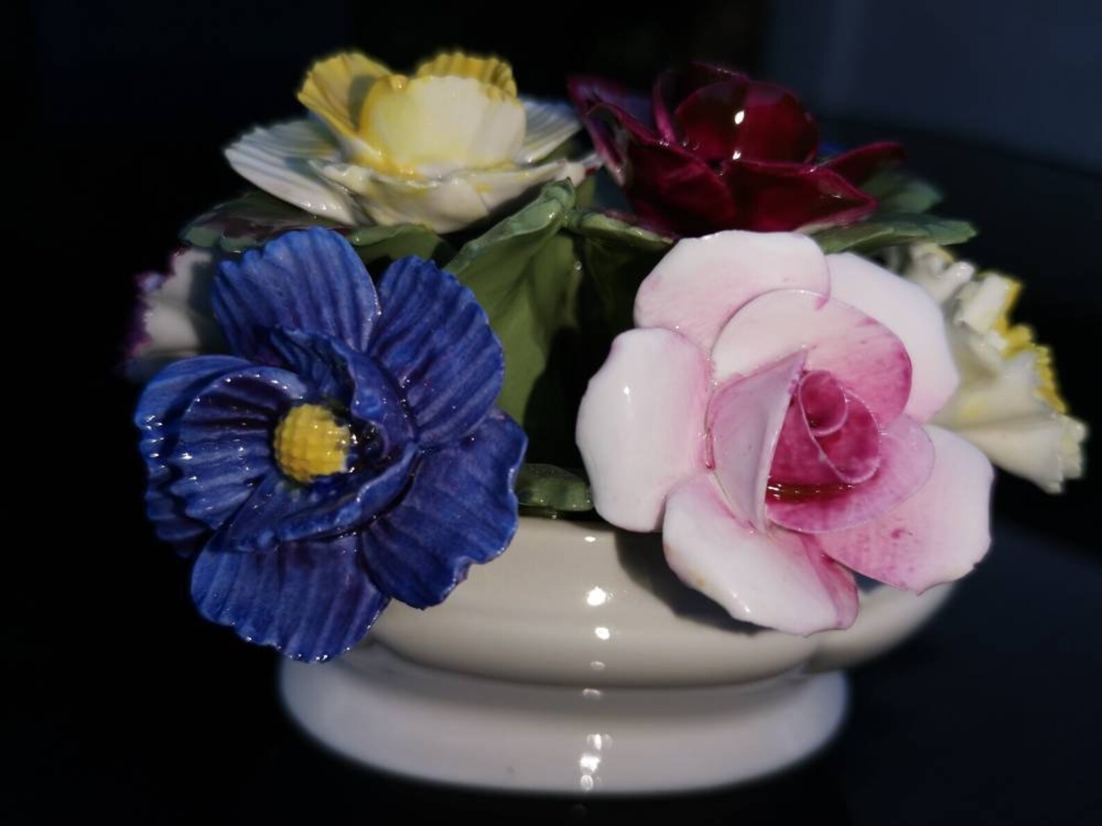 Delightful Aynsley Bone China Posy Bowl. Roses Carnations in Etsy