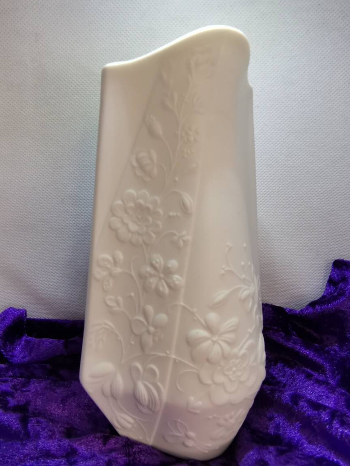 Kaiser Matte White Bisque Porcelain Vase. Unusual Conical Etsy