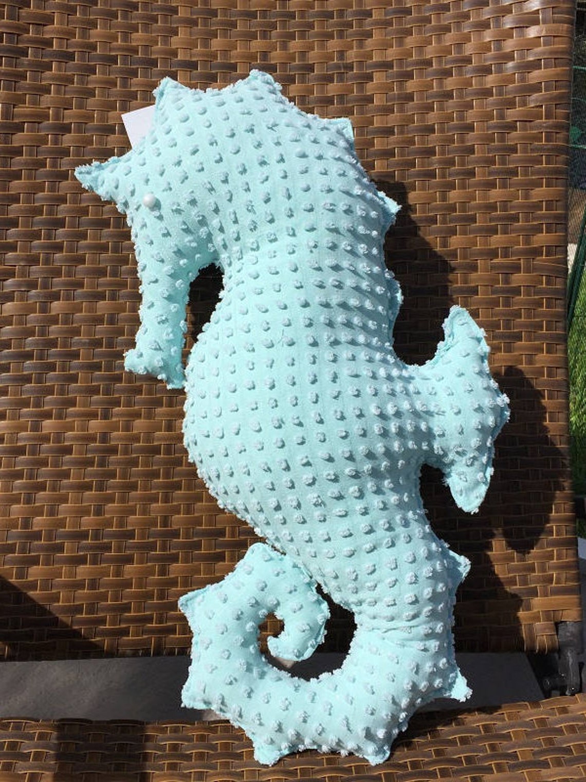 NEW Majestic Beautiful Blue Seahorse Pillow handmade of Etsy