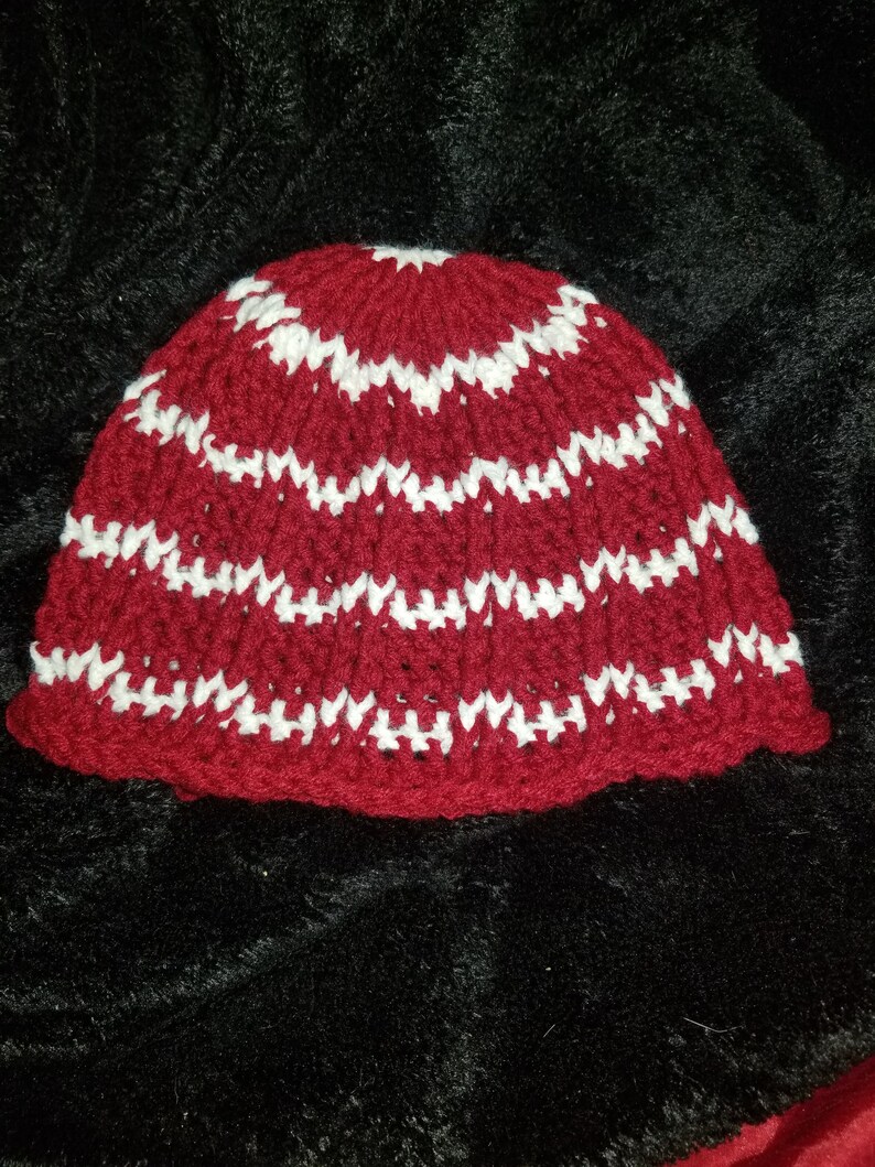 red and white striped hat